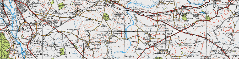 Old map of Cuddesdon in 1919