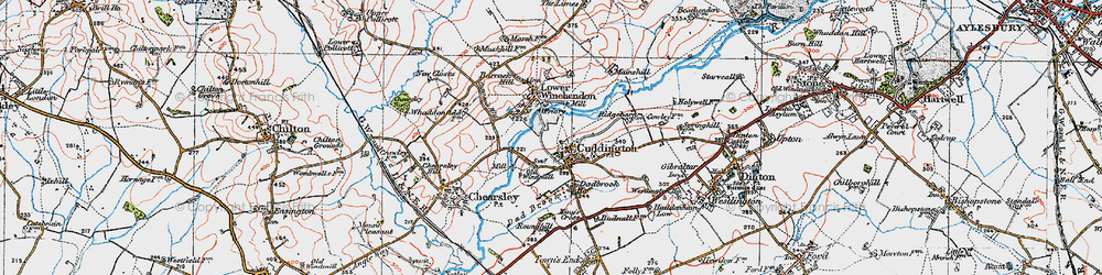 Old map of Cuddington in 1919