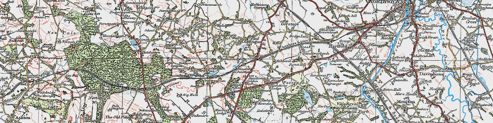 Old map of Cuddington in 1923