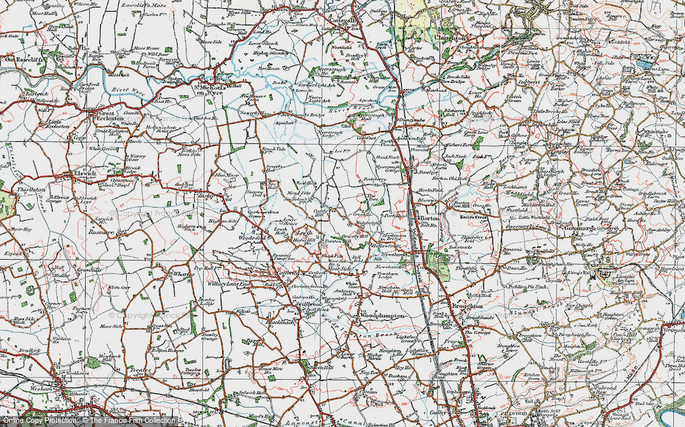 Old Map of Historic Map covering Bell Fold in 1924