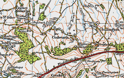 Old map of Cudworth in 1919