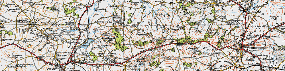 Old map of Cudworth in 1919