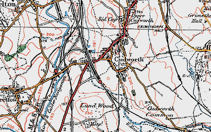 Old map of Cudworth in 1924