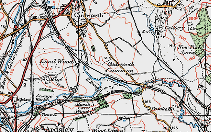 Old map of Cudworth Common in 1924