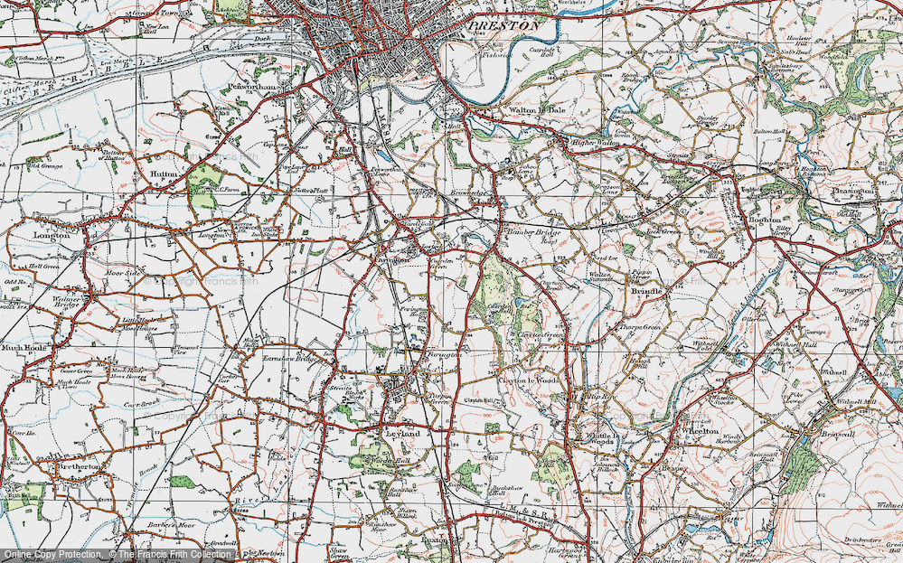 Old Map of Cuerden Green, 1924 in 1924