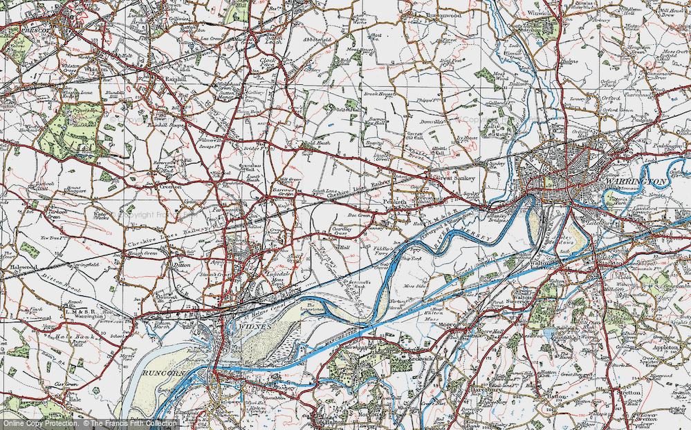 Old Map of Cuerdley Cross, 1923 in 1923