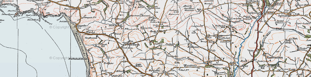 Old map of Cuffern in 1922
