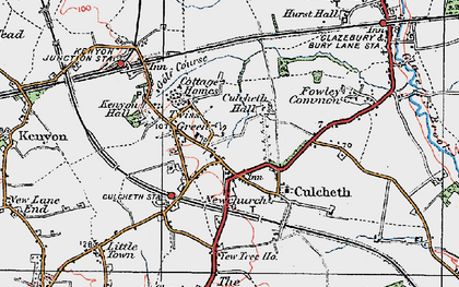 Old map of Culcheth in 1924