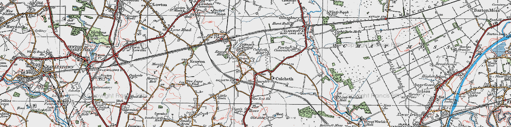 Old map of Culcheth in 1924