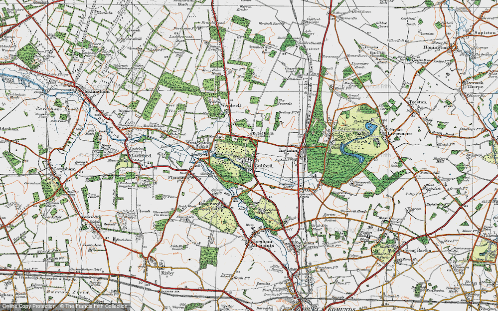 Old Map of Culford, 1920 in 1920