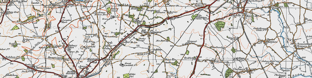 Old map of Wickfield Wood in 1919