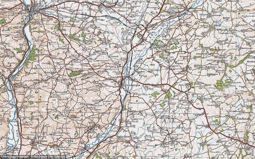 old Devon map 57-2-1904 Cullompton 