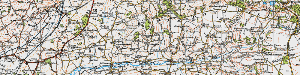 Old map of Culm Davy in 1919