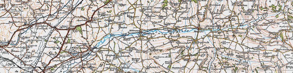 Old map of Culmstock in 1919