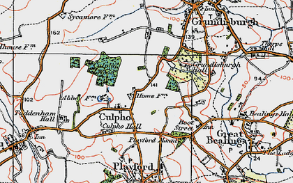 Old map of Culpho in 1921