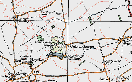 Old map of Culverthorpe in 1922