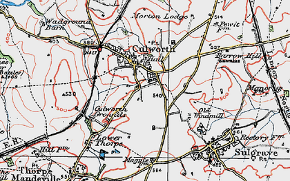 Old map of Culworth in 1919