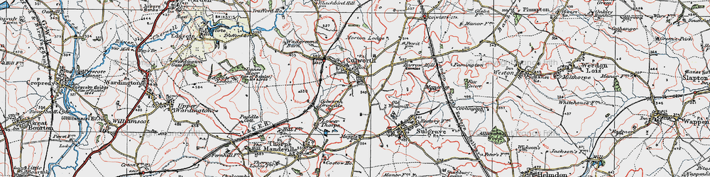 Old map of Culworth in 1919