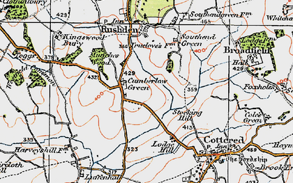 Old map of Cumberlow Green in 1919