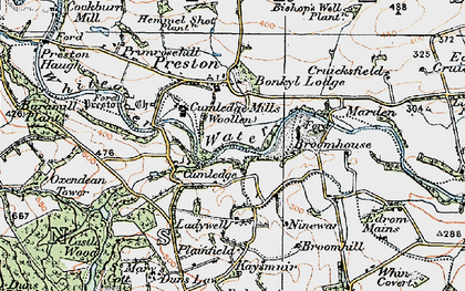 Old map of Broom Ho in 1926
