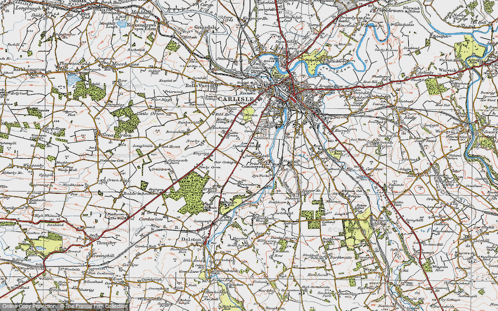 Old Map of Historic Map covering Blackhall Wood in 1925