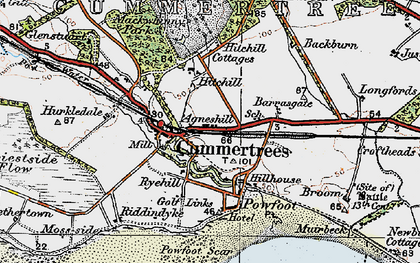 Old map of Cummertrees in 1925
