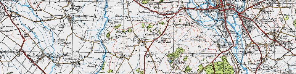 Old map of Cumnor in 1919