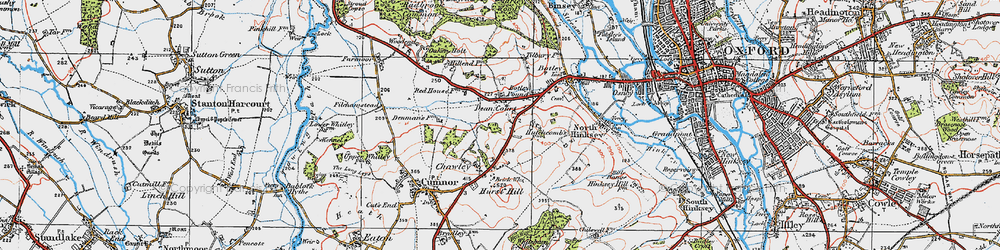 Old map of Cumnor Hill in 1919
