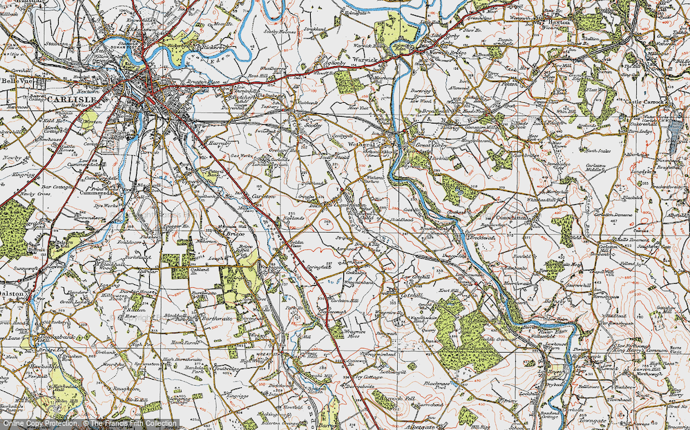 Old Map of Historic Map covering Cocklakes in 1925