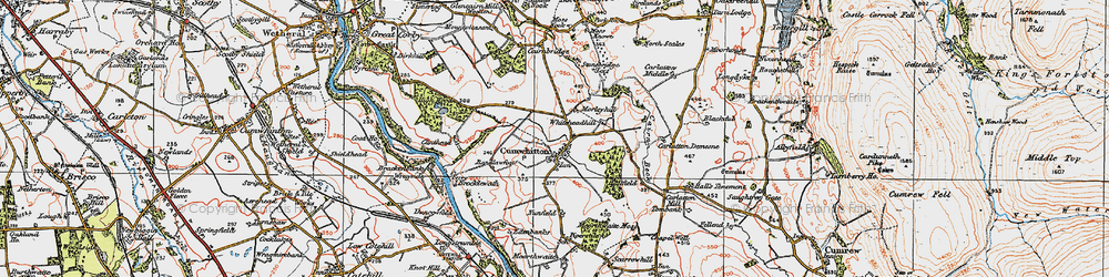 Old map of Whitehead Hill in 1925