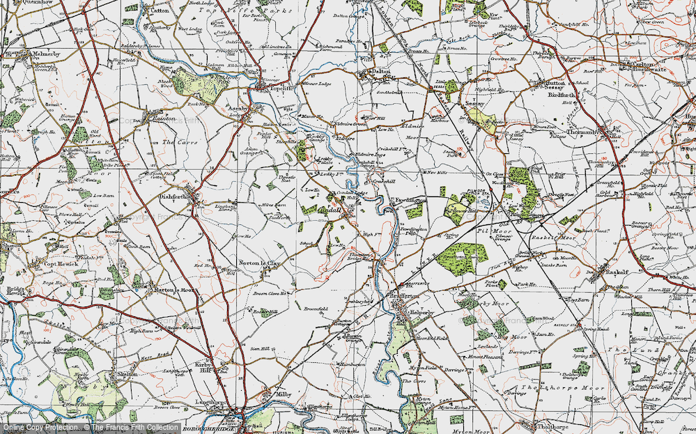 Old Map of Cundall, 1925 in 1925
