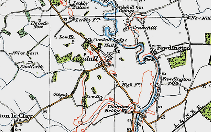 Old map of Cundall in 1925