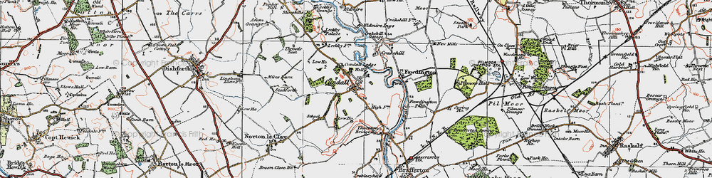 Old map of Cundall in 1925