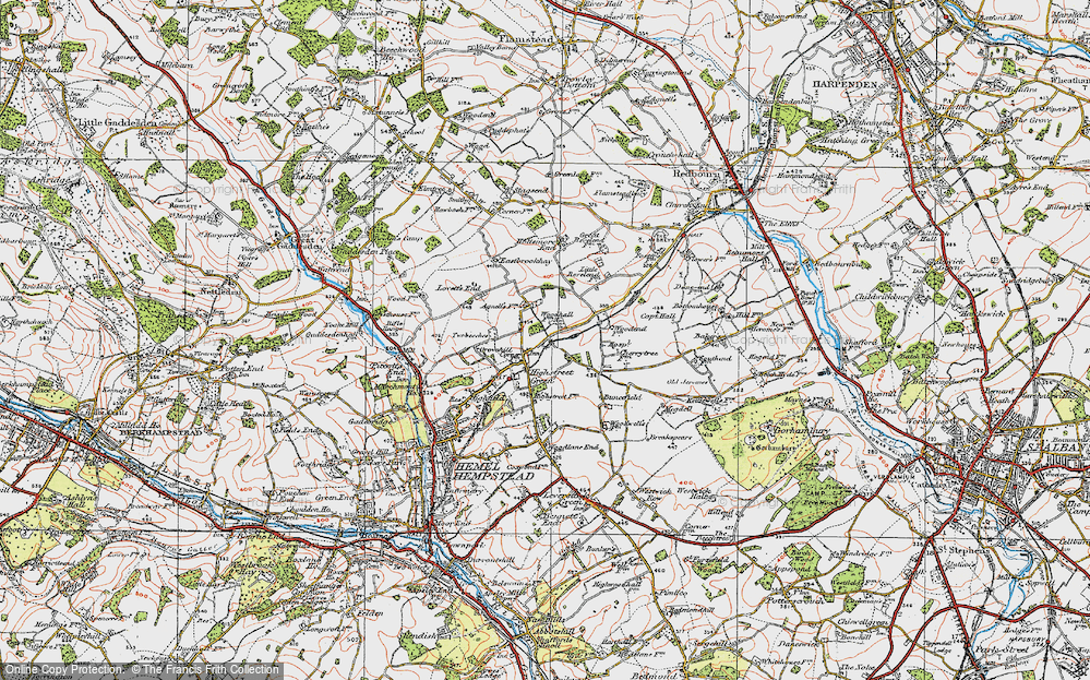 Old Map of Cupid Green, 1920 in 1920