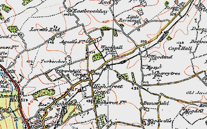 Old map of Cupid Green in 1920