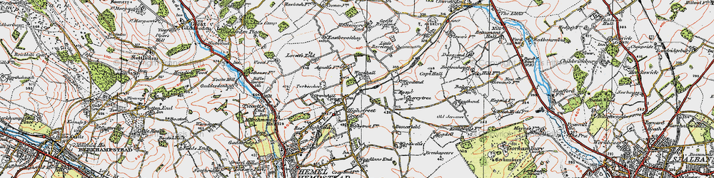 Old map of Cupid Green in 1920