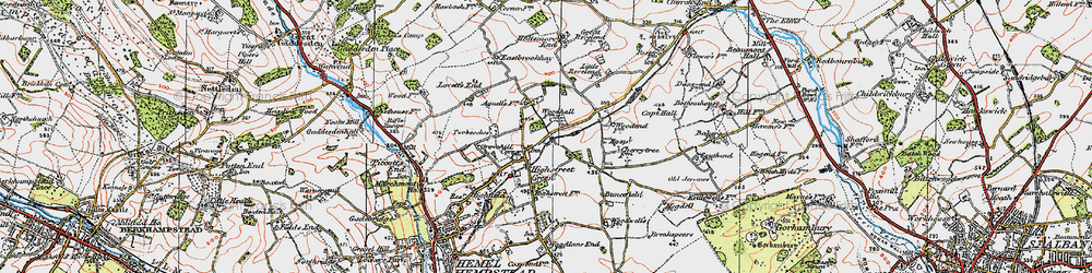 Old map of Little Revel End in 1920