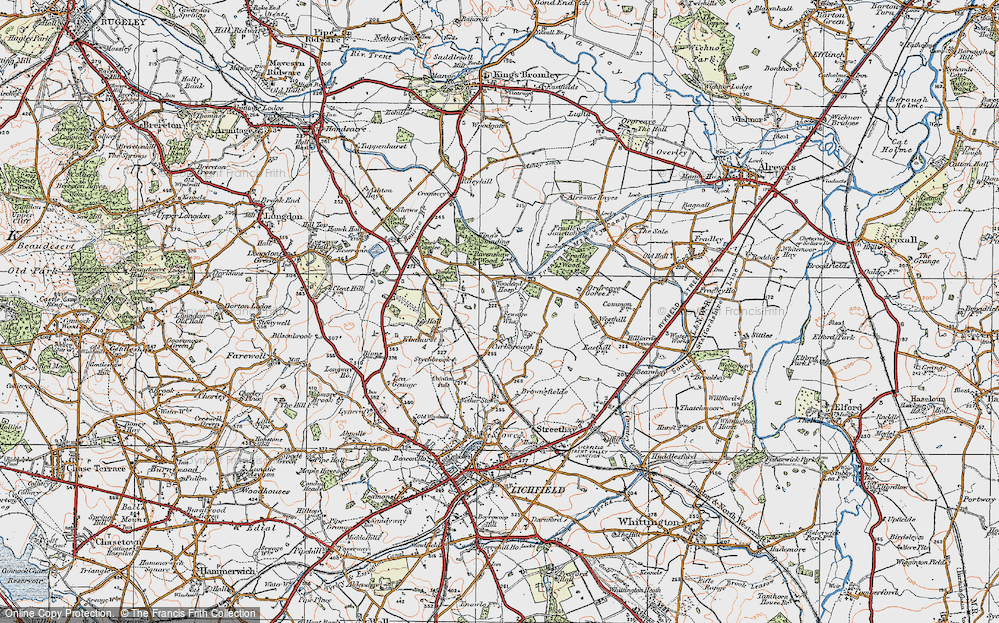 Old Map of Curborough, 1921 in 1921