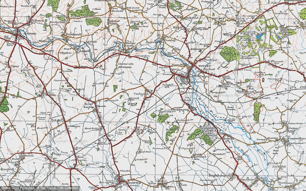 Old Map of Curbridge, 1919 in 1919