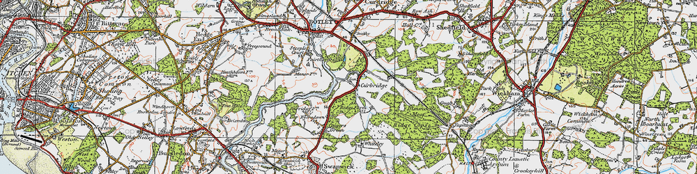 Old map of Curbridge in 1919