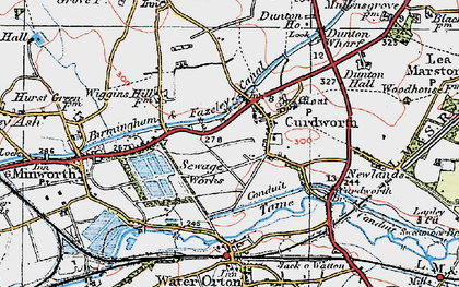 Old map of Curdworth in 1921