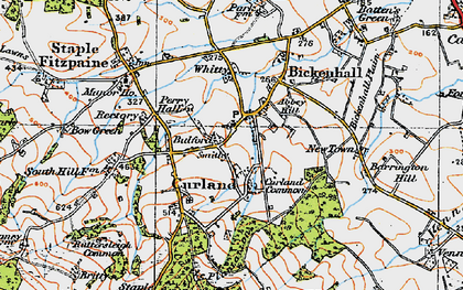 Old map of Curland Common in 1919