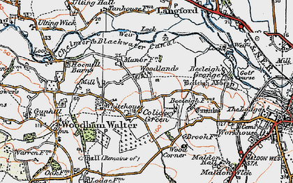 Old map of Wood Corner in 1921