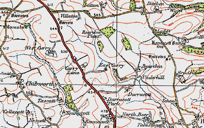 Old map of Beardon Plantn in 1919