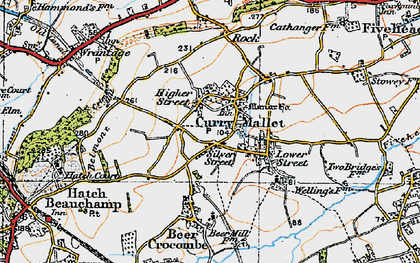 Old map of Curry Mallet in 1919