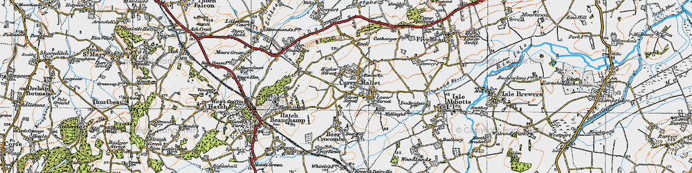 Old map of Curry Mallet in 1919