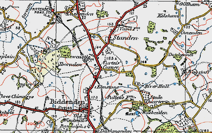 Old map of Curteis' Corner in 1921