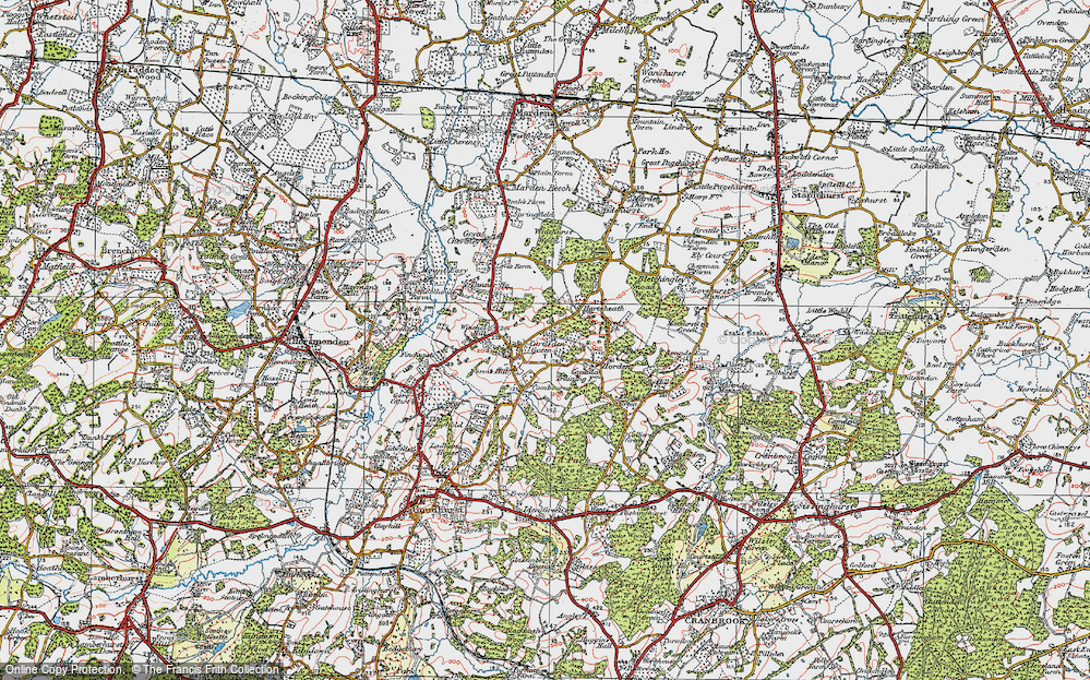 Old Map of Curtisden Green, 1921 in 1921