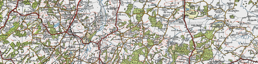 Old map of Round Green in 1921