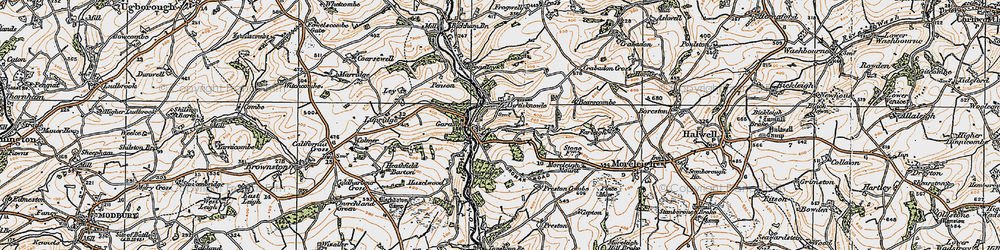 Old map of Curtisknowle in 1919